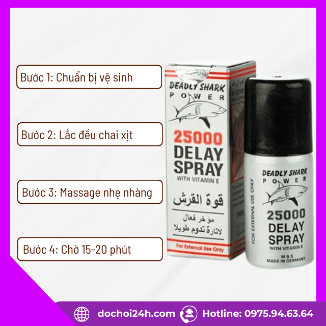 Hướng dẫn cách dùng chai xịt 25000 Delay Spray đúng cách