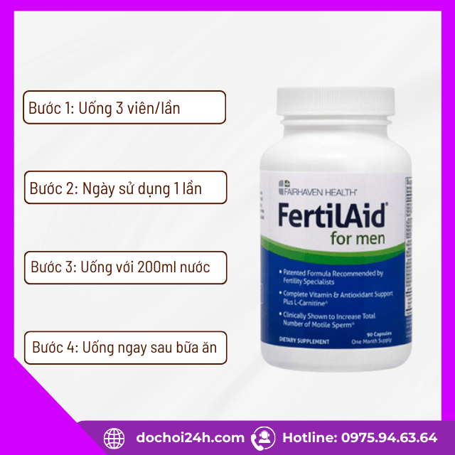 Cách dùng viên uống FertilAid For Men hiệu quả