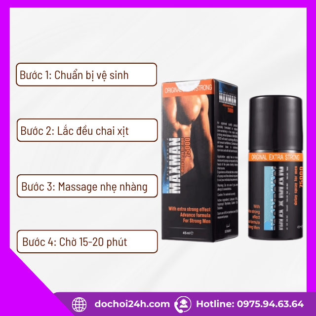 Hướng dẫn cách dùng chai xịt maxman delay spray for men 75000