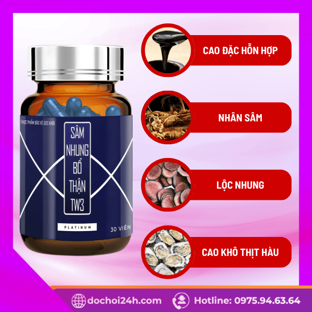 Thành phần 'vàng' trong Sâm Nhung Bổ Thận TW3 Platinum