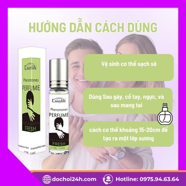 Nước Hoa Kích Dục Nam Cực Mạnh Pheromones Perfume Fresh Hướng dẫn cách dùng Pheromones Perfume Fresh hiệu quả nhất